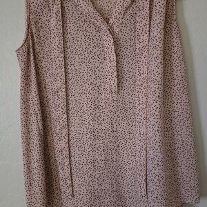 Ann Taylor Blush Pink Patterned Blouse